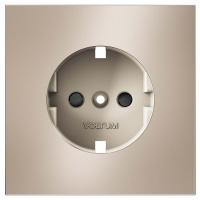 Накладка для розетки с заземлением и со шторками Voltum S70 METAL VLSM000710