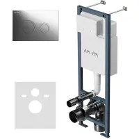 Инсталляция для унитаза Am.Pm ErgoFit L I012711.0151 с кнопкой смыва, хром