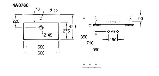 Раковина Villeroy&Boch Memento 4A0760R1