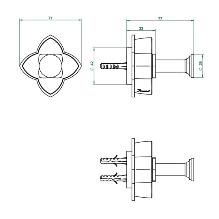 Крючок THG Ptale de cristal clair U6A.A02.517