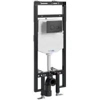 Инсталляция для унитаза WasserKRAFT Dinkel 58 58TLT.010.ME.MB01 с кнопкой смыва, черный матовый