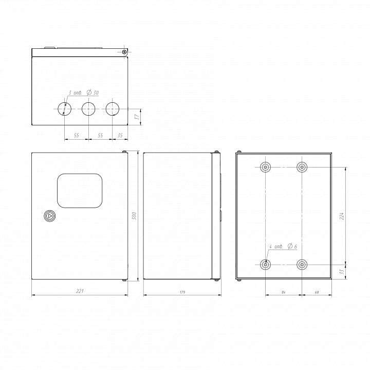 Электрический щиток накладной Эра  NO_SIMPLE_STM_SHMPg(okno)-00_IP54