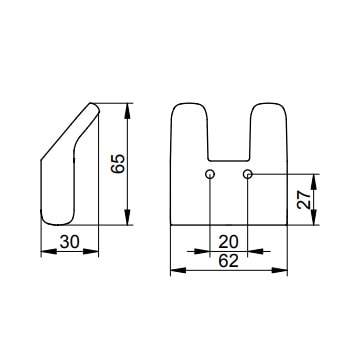 Крючок для ванной Keuco Moll 12713350000 шлифованный черный титан