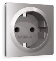 Накладка для розетки с заземлением и со шторками Ambrella Volt Quant AP5070