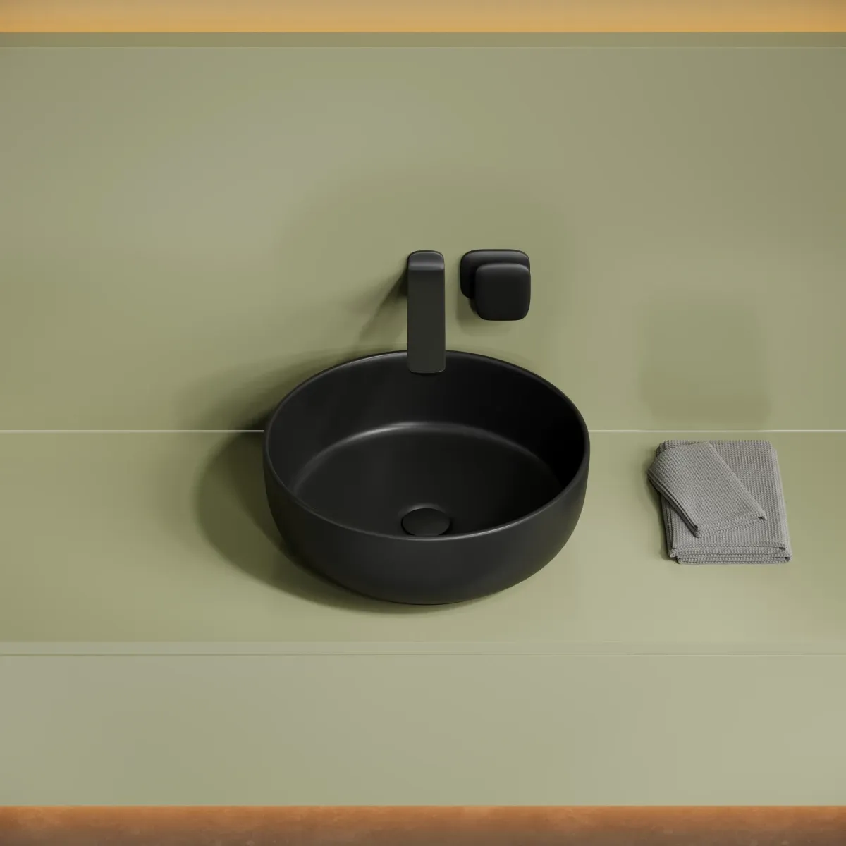 Раковина-чаша Ceramica Nova Taycan CN12003MB 37,5x37,5 см, накладная, черный матовый