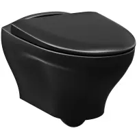 Унитаз подвесной Gustavsberg Estetic C+ GB1183300S5030 безободковый, с сиденьем микролифт, черный матовый