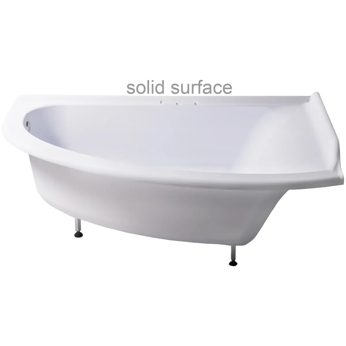 Ванна из литьевого мрамора Astra-Form Анастасия Solid Surface 01010064 182x125 см R, угловая, белый матовый