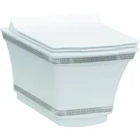 Унитаз подвесной Boheme Hermitage Chrome 951-CR безободковый, хром/белый