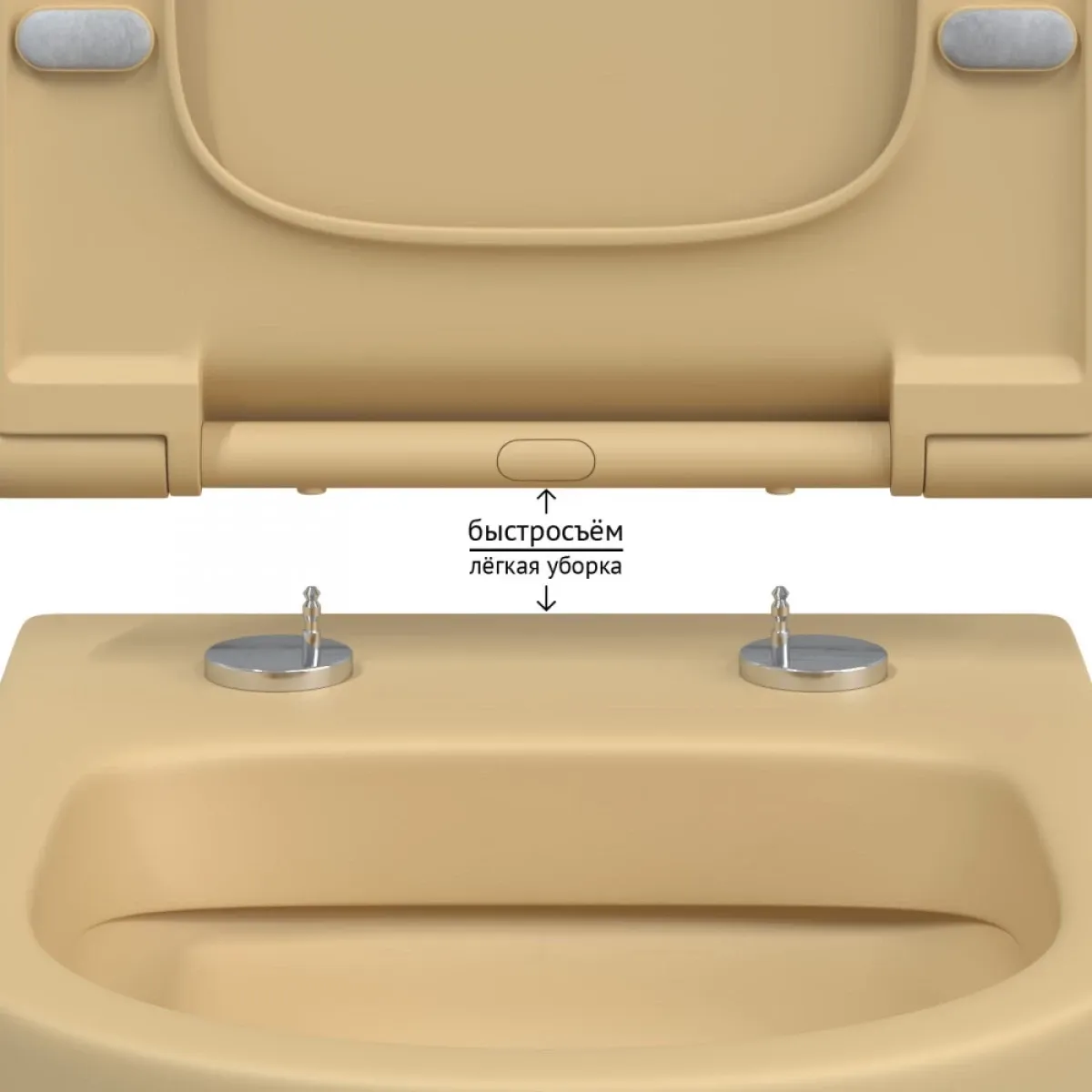 Унитаз подвесной Berges Ego XL 083211 безободковый, с сиденьем микролифт, кашемир матовый