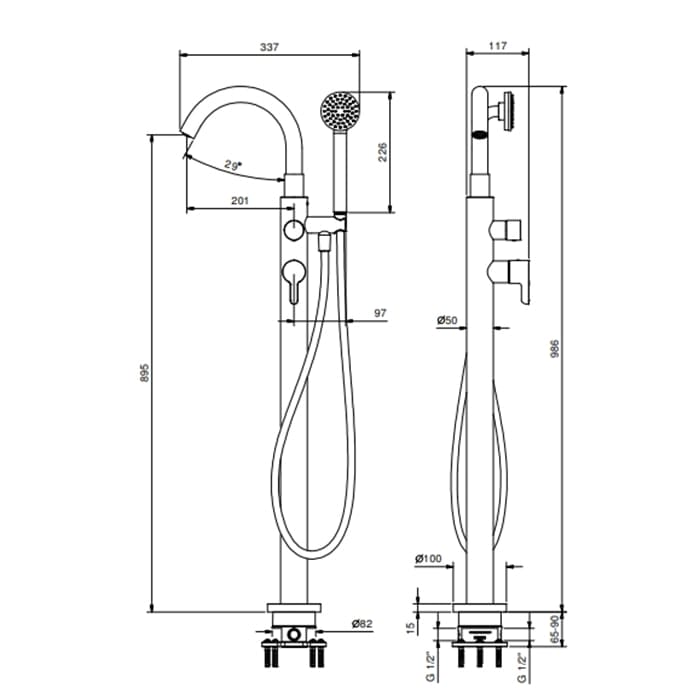 Термостат для душа Fantini Icona Classic 53 P6 R080B золото