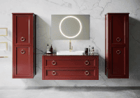 Тумба с раковиной Bagno Piu Vintage 120 глянцевый кофе/золото