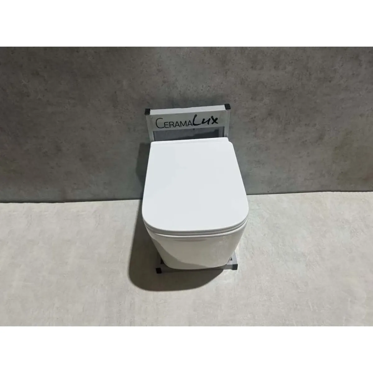 Унитаз подвесной CeramaLux TR5170 безободковый, торнадо, с сиденьем микролифт, белый