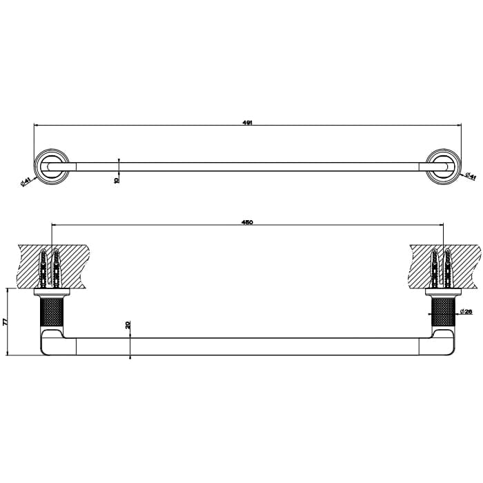 Полотенцедержатель Gessi Inciso 45 см 58500#246 золото