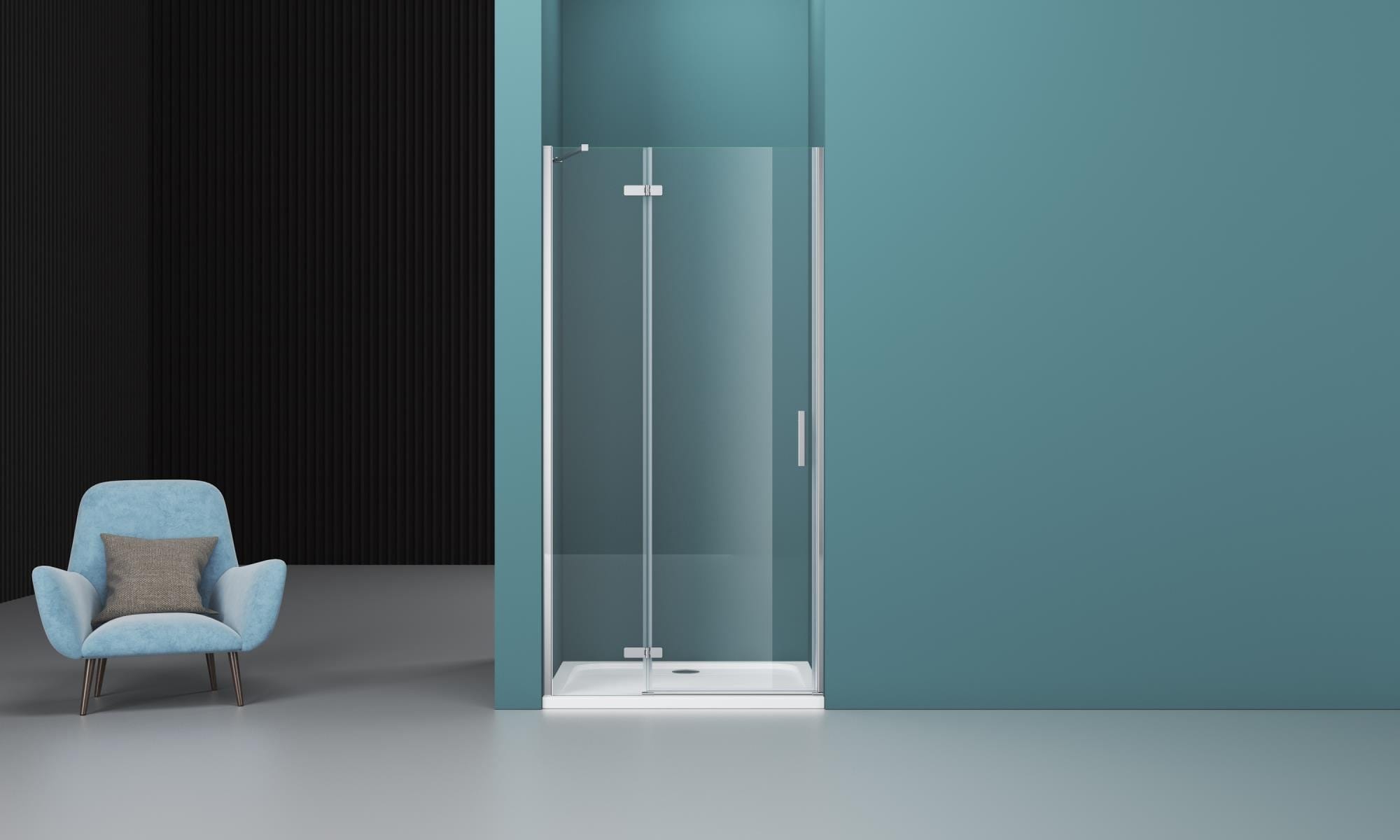 Душевая дверь в нишу BelBagno Kraft KRAFT-B-12-60/60-C-Cr-L
