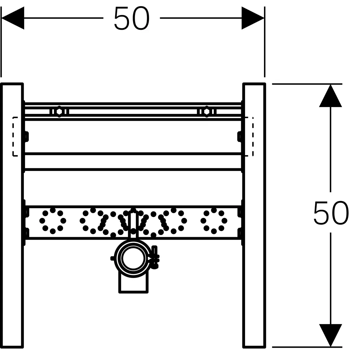 Монтажный элемент для умывальника, H50, Geberit Duofix 111.464.00.1