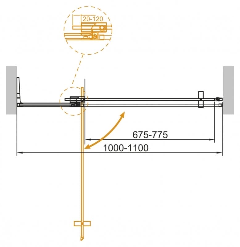 Душевая дверь в нишу Cezares Slider SLIDER-B-1-100/110-C-Cr