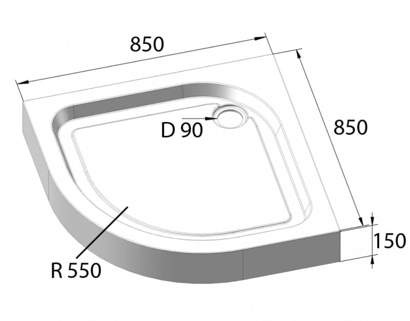 Душевой поддон Tray BelBagno TRAY-BB-R-85-550-15-W