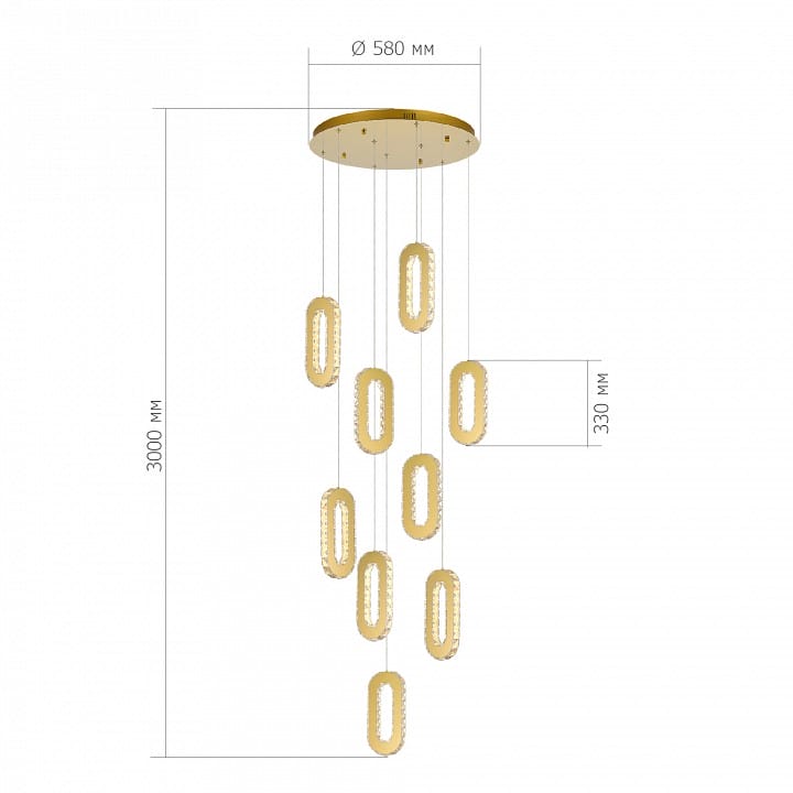 Подвесная люстра ST-Luce Allungo SL6506.203.09