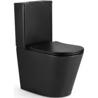 Унитаз-компакт CeramaLux NS2178MB безободковый, с сиденьем микролифт, черный матовый