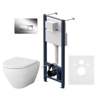 Комплект инсталляция с унитазом и клавишей AM.PM Spirit 2.0 IS48051.701700 белый хром