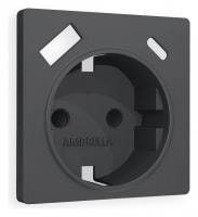 Накладка для розетки с заземлением и со шторками и 2хUSB type A и C Ambrella Volt Quant AP9100