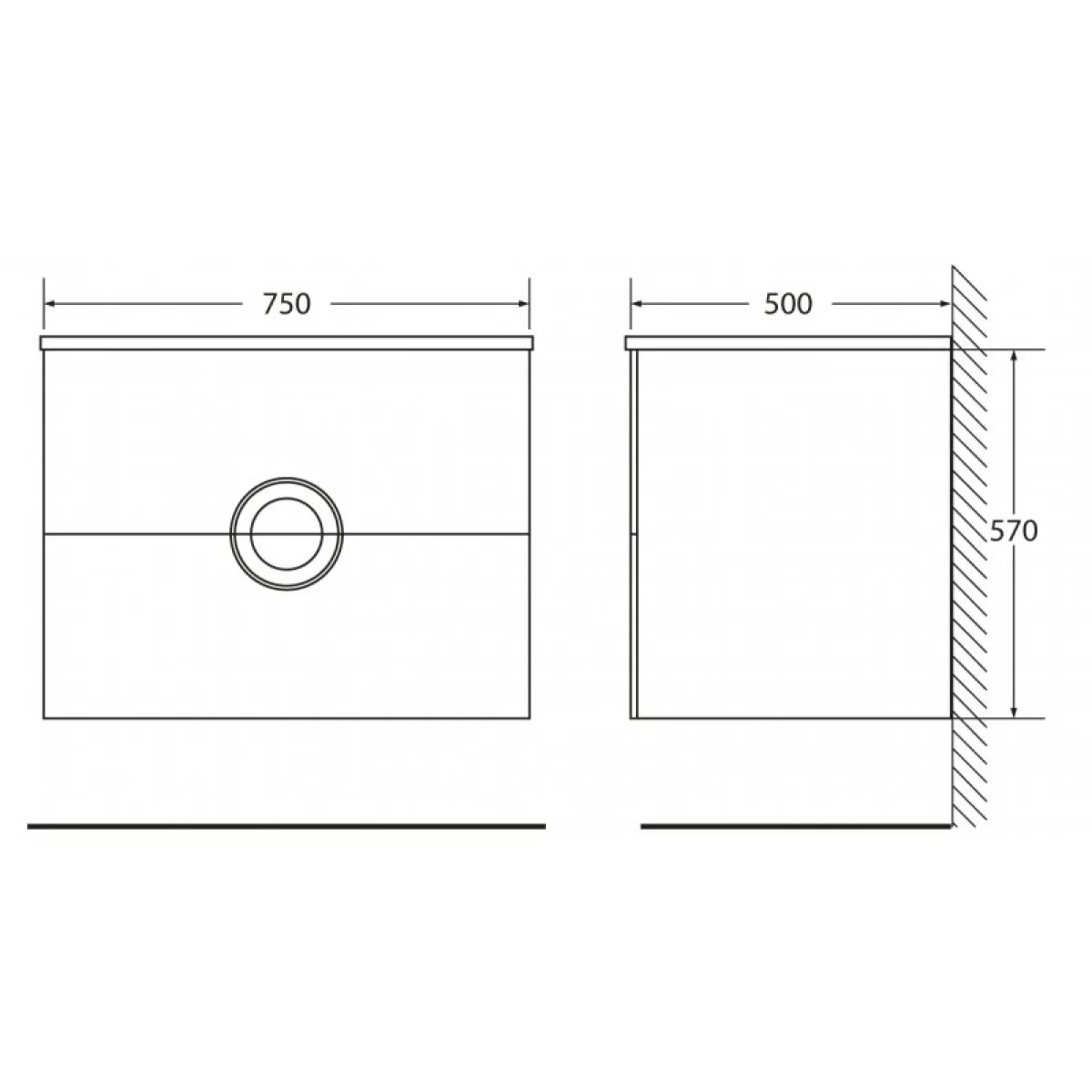 Раковина 75x50 см BelBagno Onda BB750/500-LV-MR-OND