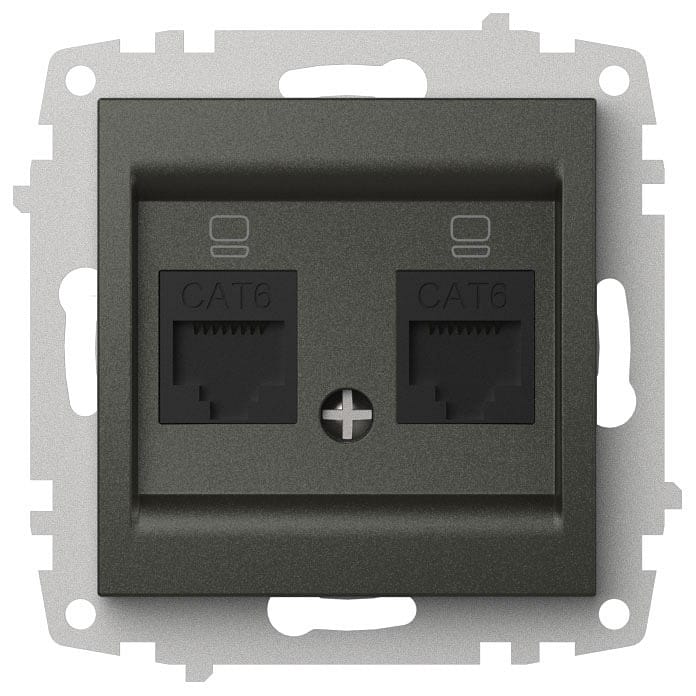 Розетка двойная Ethernet RJ-45 без рамки Elbi Eleсtriс Zena Vega 609-011100-248