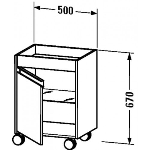 Тумба на роликах Duravit Ketho KT2530L4949 50x36x67h SX