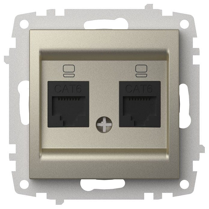 Розетка двойная Ethernet RJ-45 без рамки Elbi Eleсtriс Zena Vega 609-011400-248