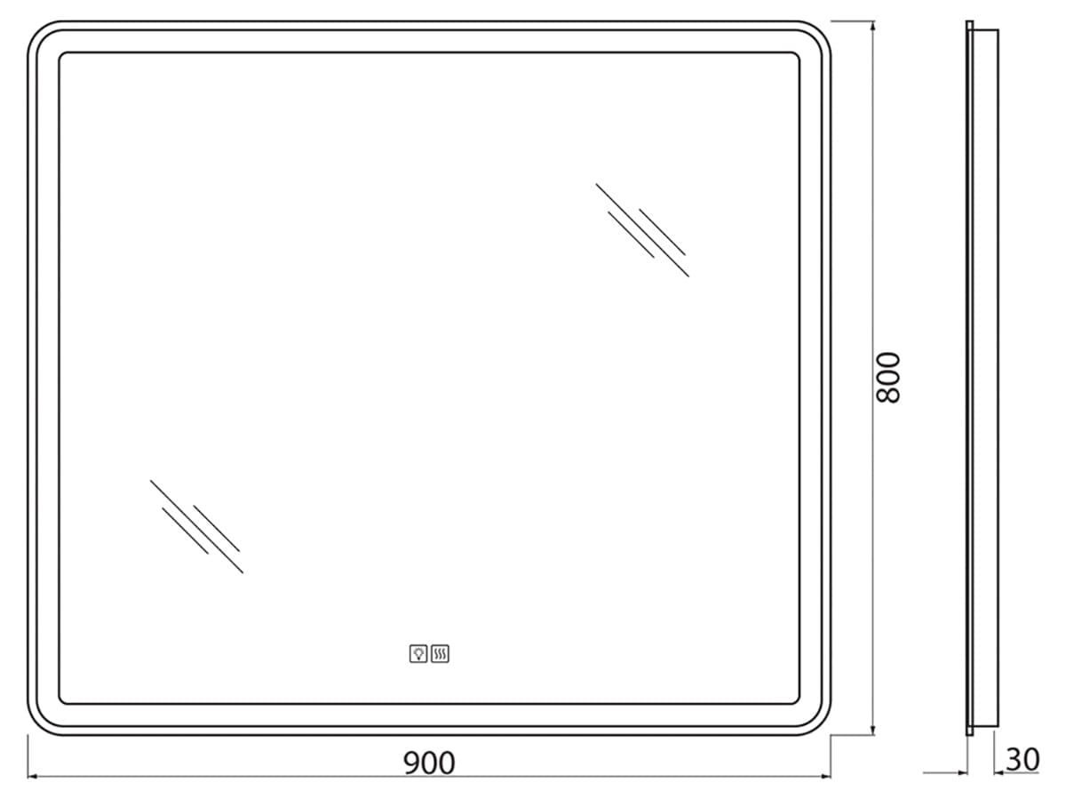 Зеркало BelBagno SPC-MAR-900-800-LED-TCH-WARM