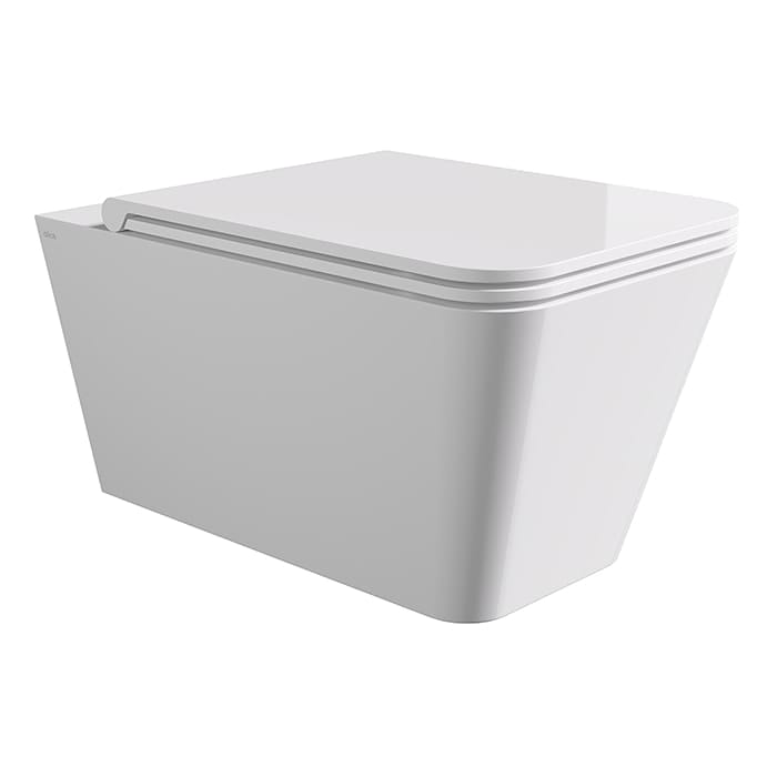 Подвесной унитаз с крышкой и сиденьем Alice Hide Square 31210101SET белый глянцевый