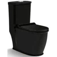 Унитаз-компакт SantiLine SL-5019MB безободковый, с сиденьем микролифт, черный матовый