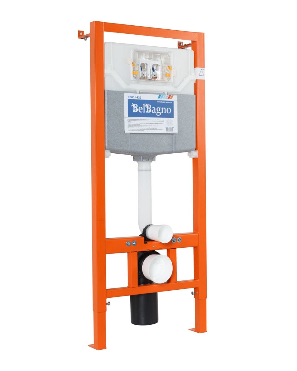Инсталляция для унитаза BelBagno BB001-120BB014-SR-BIANCO с кнопкой белый