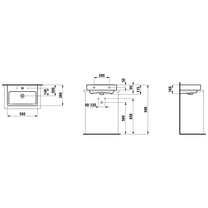 Раковина Laufen Pro 55 8.1795.8.000.104.1