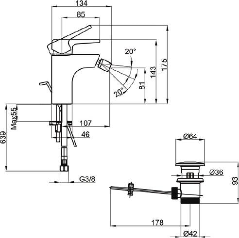 Смеситель для биде Villeroy&Boch Subway 2.0 TVB10220111061