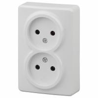 Розетка двойная без заземления Эра Эра Эксперт 11-2202-01