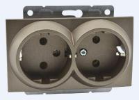 Розетка двойная с заземлением без рамки Mono Electric Despina / Larissa 500-002304-120