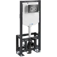 Инсталляция для унитаза WasserKRAFT Dill 61 61TLT.010.ME.PB01 с кнопкой смыва, черный глянец/хром/черный глянец