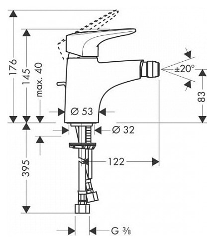 Смеситель для биде hansgrohe Metris E 31272000