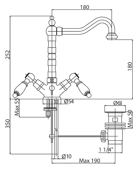 Смеситель для раковины Cezares Diamond DIAMOND-LS2-03/24-Sw
