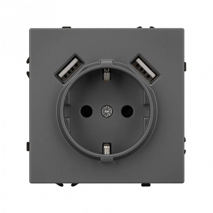 Розетка с заземлением и 2хUSB type A, без рамки Arlight SCT 054291