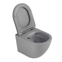 Подвесной унитаз Abber Bequem AC1101MG с сиденьем серый матовый