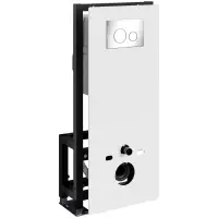 Инсталляция для унитаза WasserKRAFT Glan 66 66TLT.010.ME.WH.CH02 с кнопкой смыва, хром