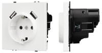 Розетка с заземлением и со шторкой и 2хUSB type A, без рамки Arlight NOBE 054288(1)