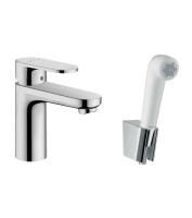 Смеситель для раковины hansgrohe Vernis Blend 71215000 с гигиеническим душем хром