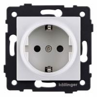 Розетка с заземлением, без рамки Kollinger  REA-002WH