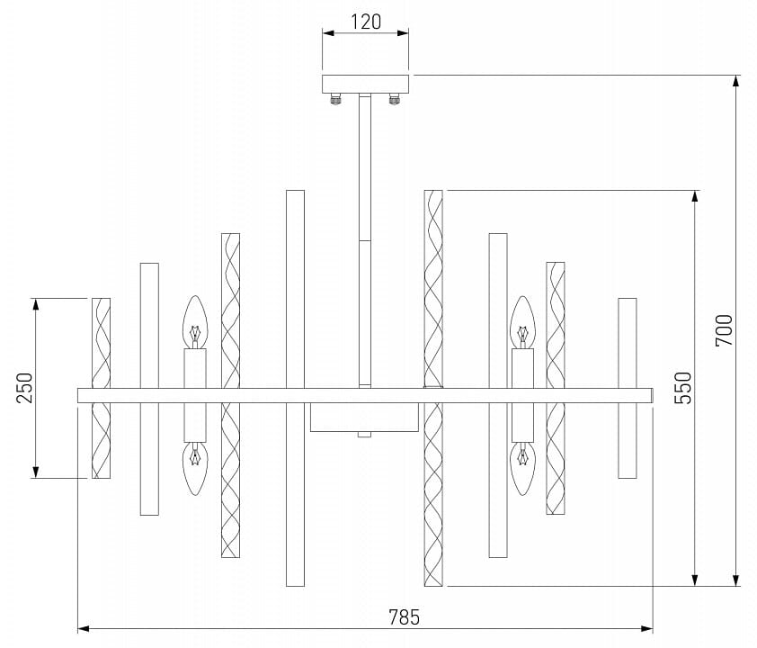 Люстра на штанге Bogate's Hollis 367/12 Smart