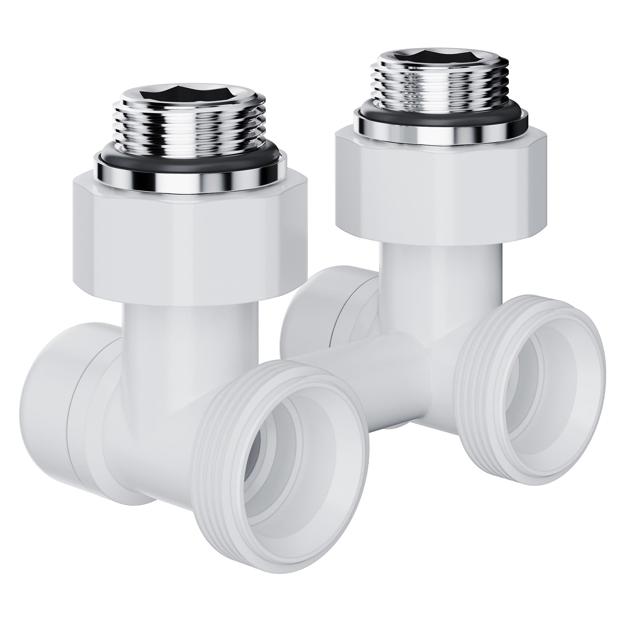 Узел нижнего подключения Royal Thermo Design угловой 1/2"х3/4" EK (белый)