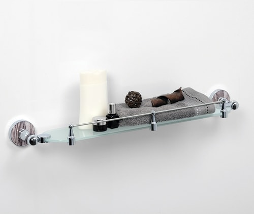 Полка стеклянная с бортиком WasserKRAFT Regen K-6944