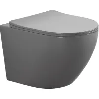 Унитаз подвесной Aquatek Европа AQ1901-MG безободковый, с сиденьем микролифт, серый матовый